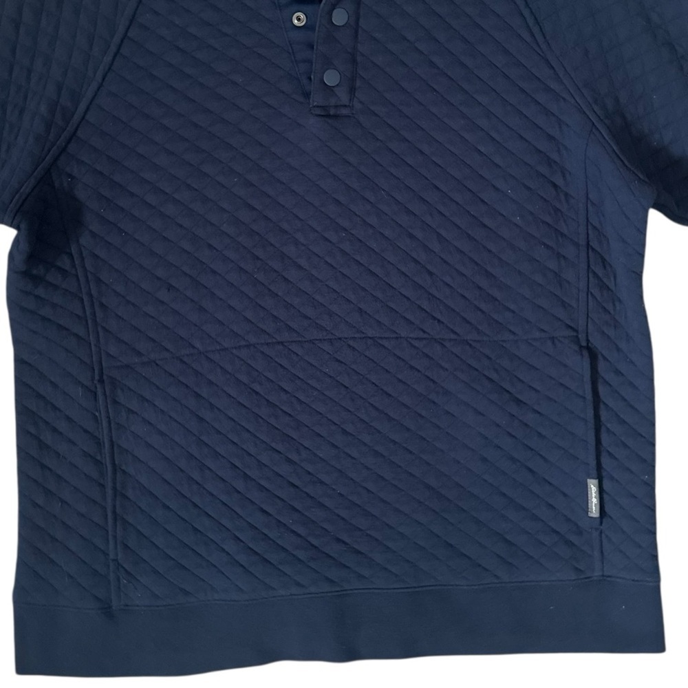Eddie Bauer Men’s Quilted Sweater Navy Blue Size Large - Picture 4 of 6